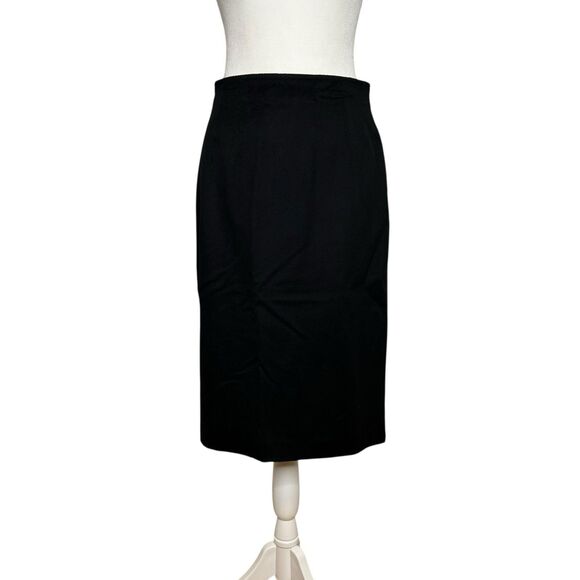 MaxMara Virgin Wool Pencil Skirt Black Size 8 High Waist Italian Made - Picture 1 of 11